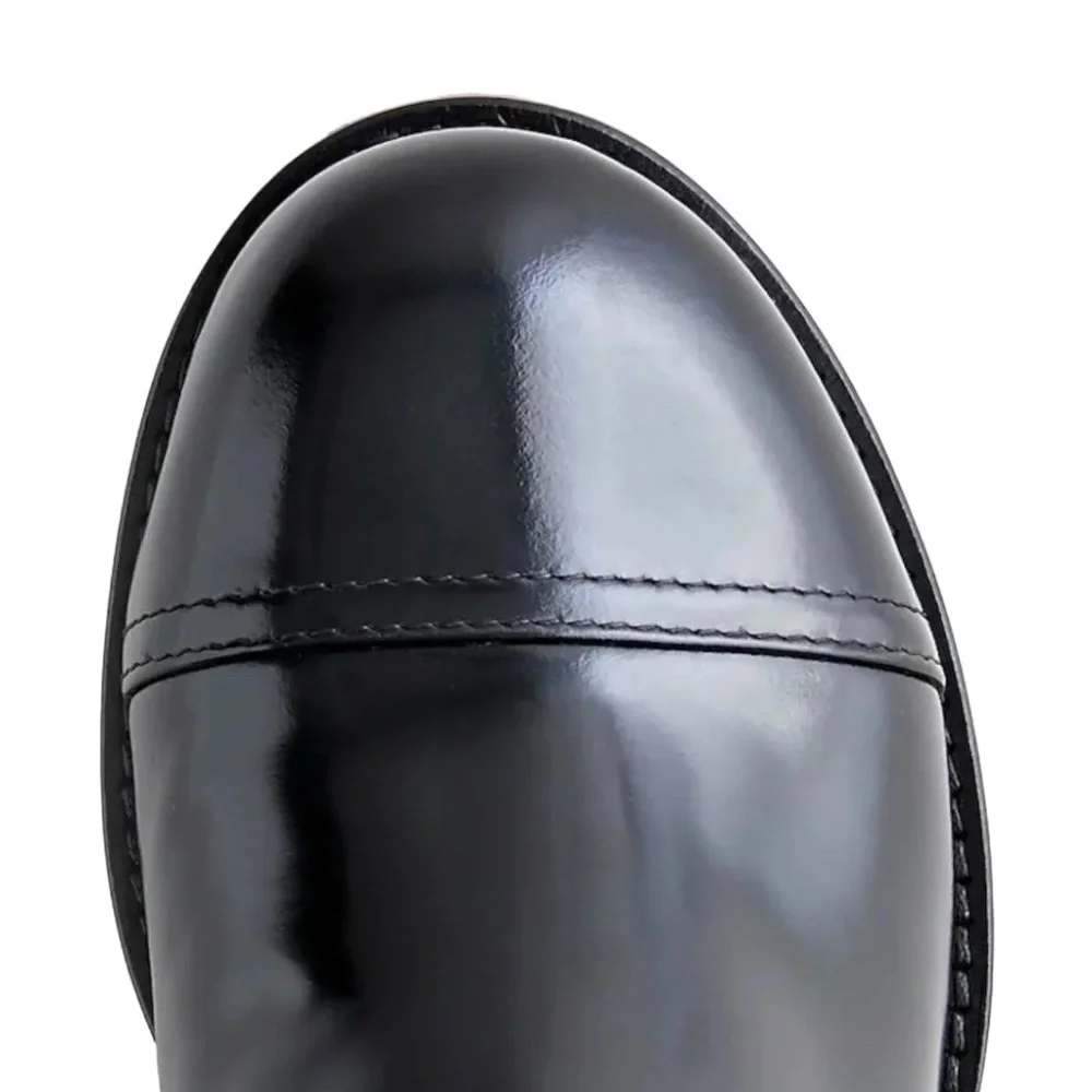 🆕 J. Crew Shoes | Spazzo Rib-Cuff Boots | Black Leather